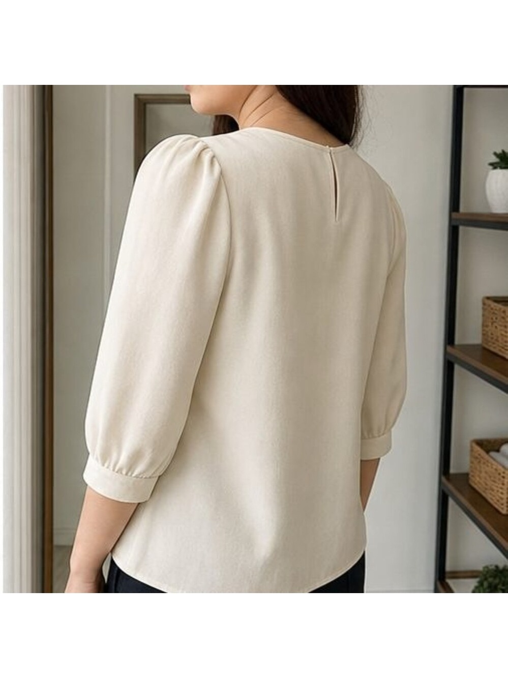 Cream Ruffle Blouse - Picture 3 of 6